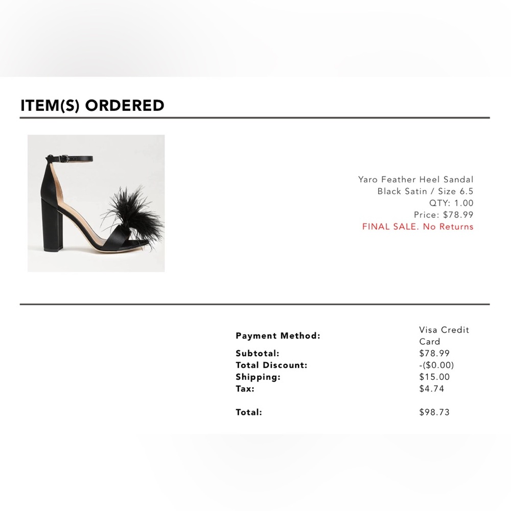 Sam Edelman Yaro Feather Heel NWT, DISCONTINUED